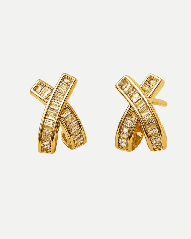 Half Cross Pearl Earing