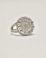 Fully paved silver ring