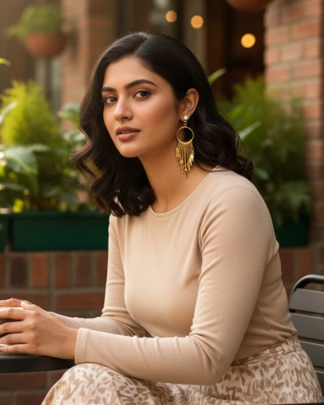 Gold firework western earrings