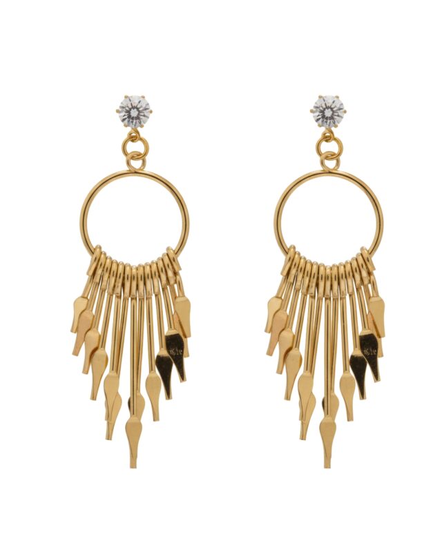 Gold firework western earrings