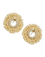Elegant ethnic hollow earrings with pearls for women