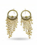 Traditional bell-shaped long pearls jhumkas for women
