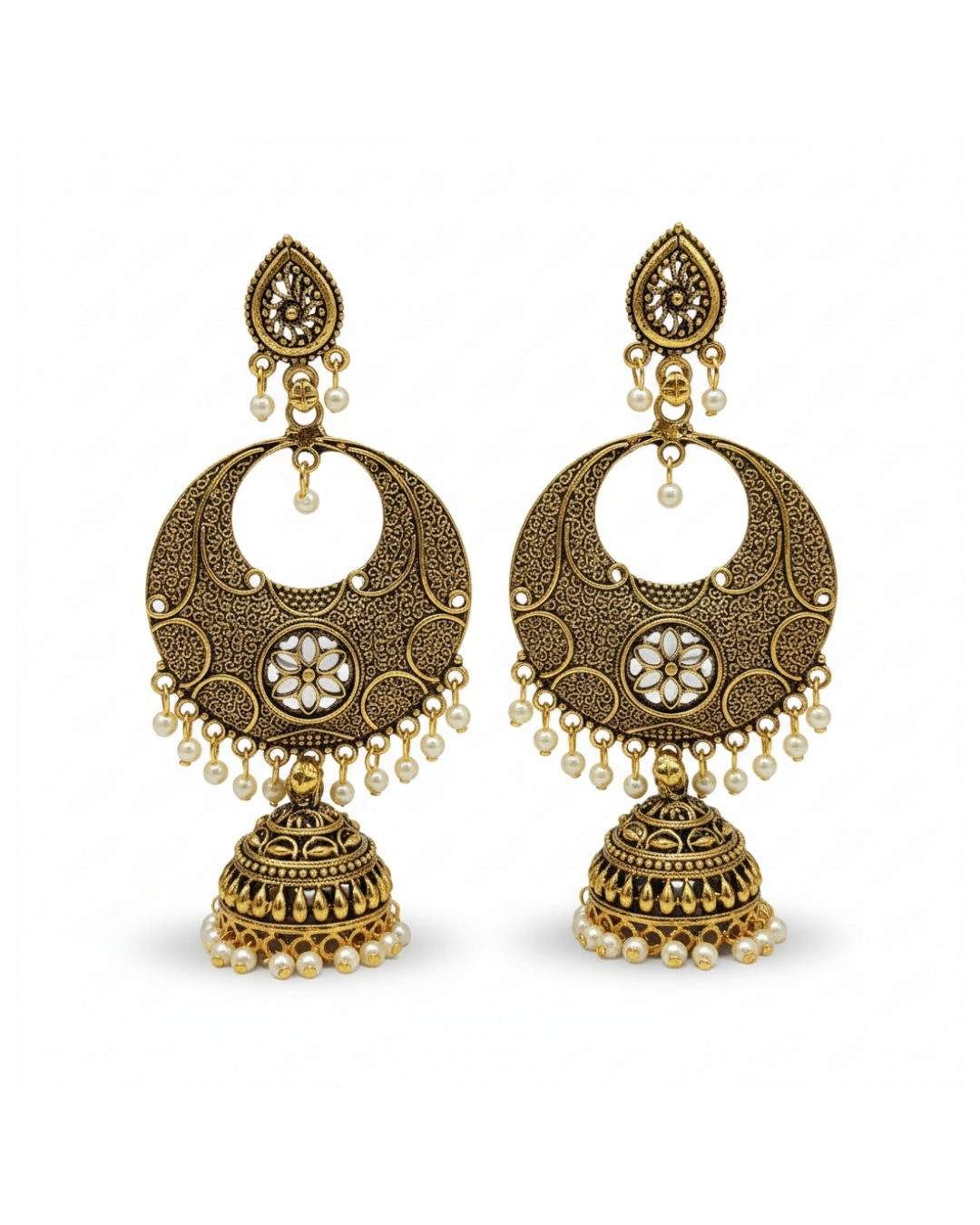 Ruhani Shahi traditional gold jhumkas for women