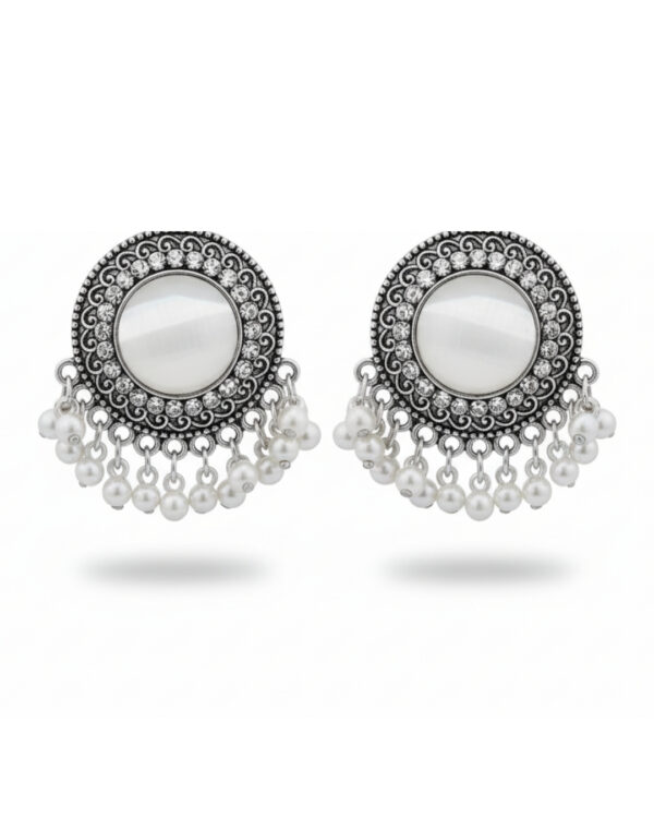 oxidized dome jhumkas,