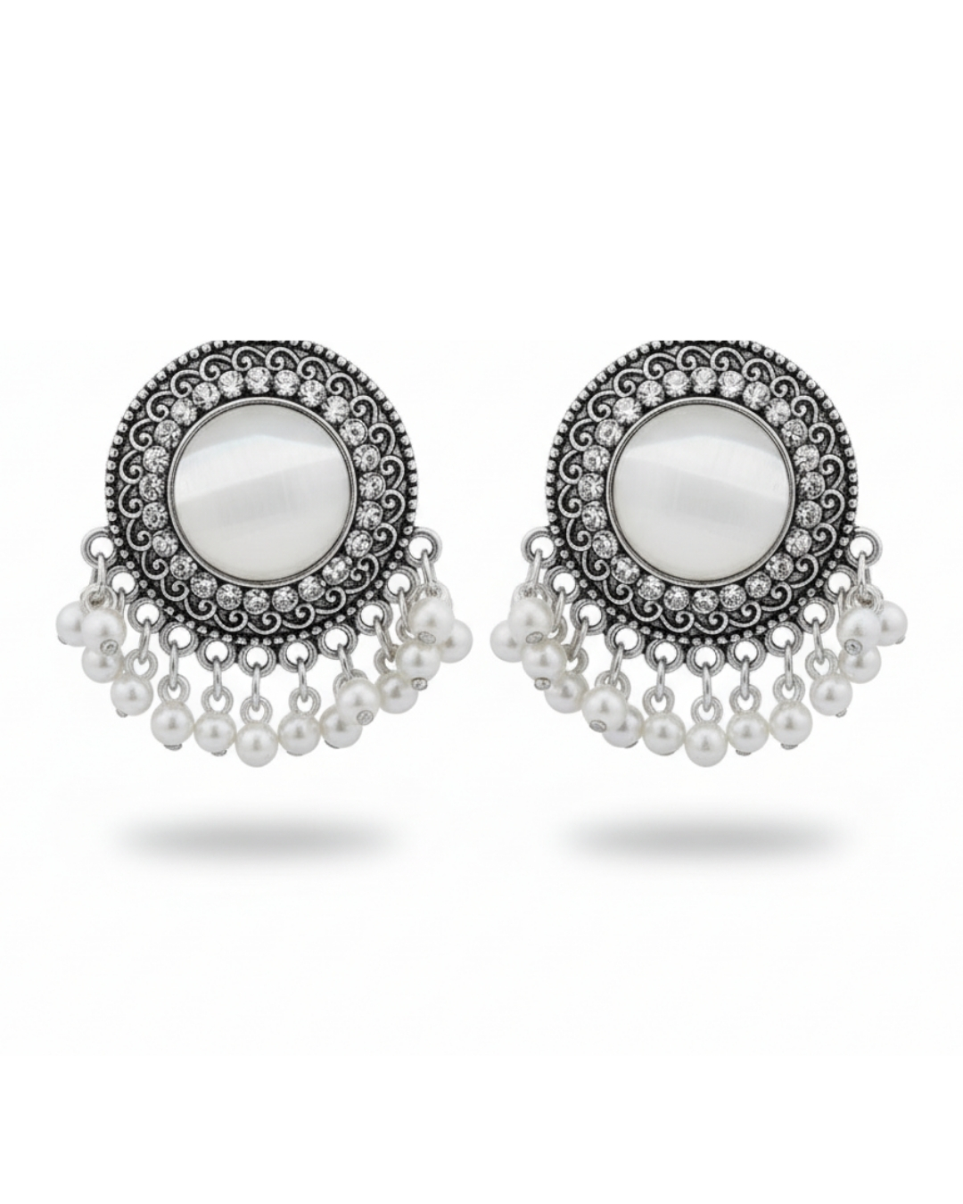 oxidized dome jhumkas,