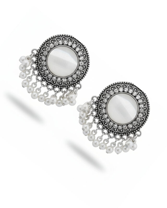 oxidized dome jhumkas,