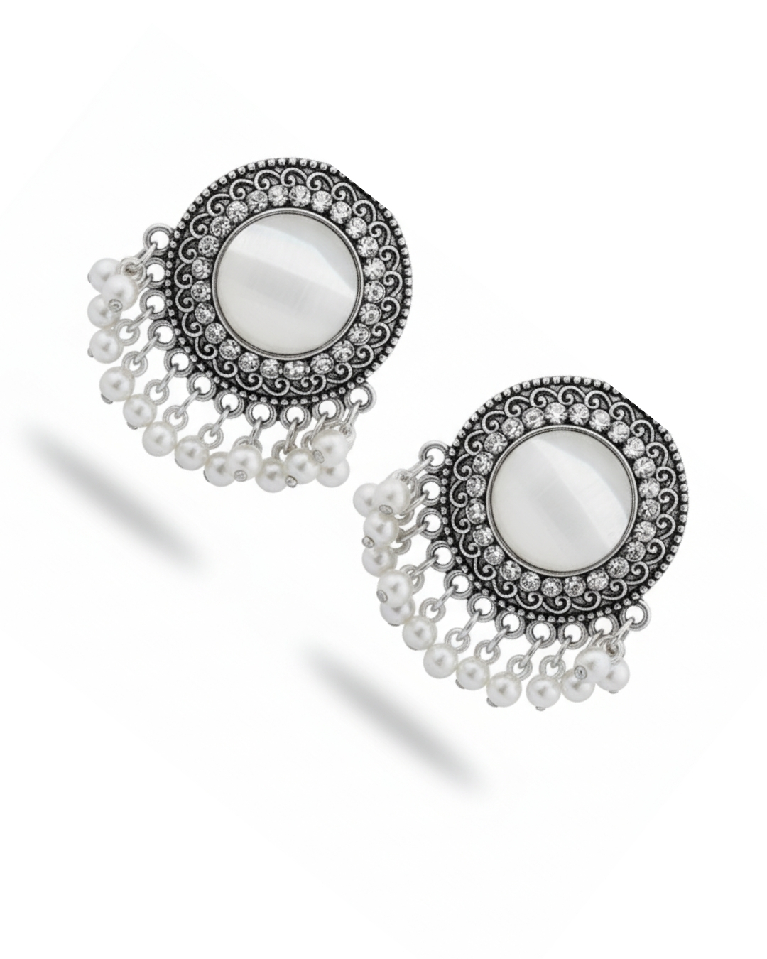 oxidized dome jhumkas,