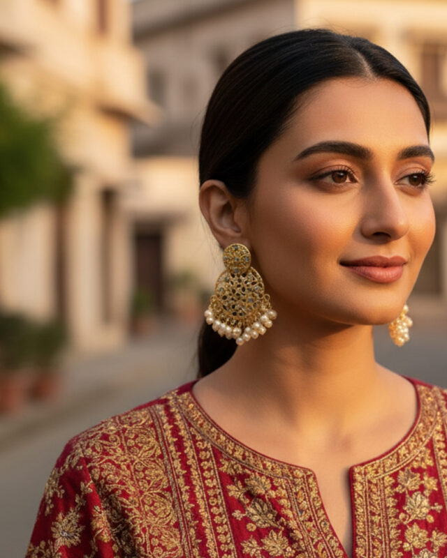 Pearl chandelier earrings with cascading pearl design