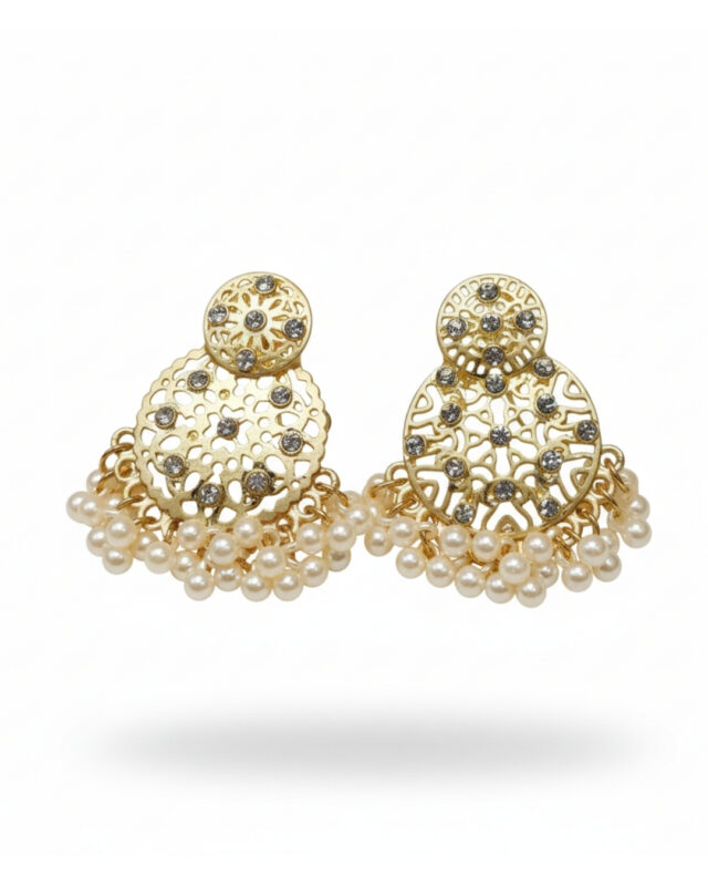 Pearl chandelier earrings with cascading pearl design