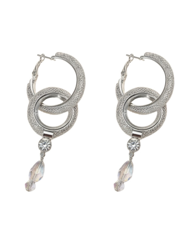 Orbit glow pearl drop earrings with a radiant orbit design