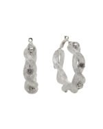 Twisted globe shiny earrings with reflective polished finish