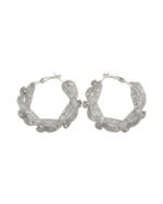 Twisted globe shiny earrings with reflective polished finish