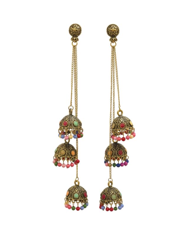 vibrant ethnic earrings.