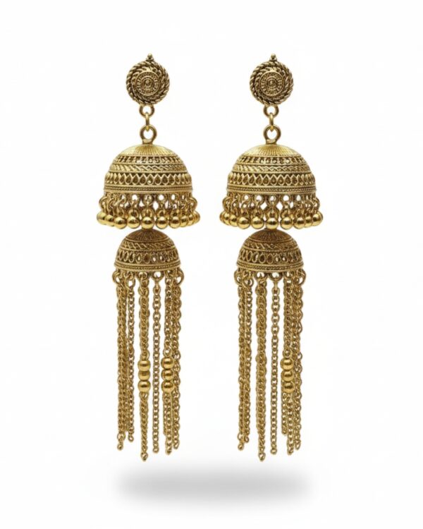 traditional layered jhumka earrings for weddings and festive wear