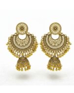 golden oxidized jhumka