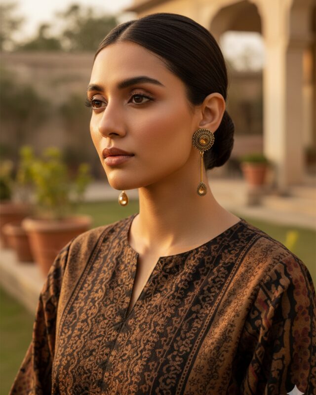 Pearl drop oxidized earing