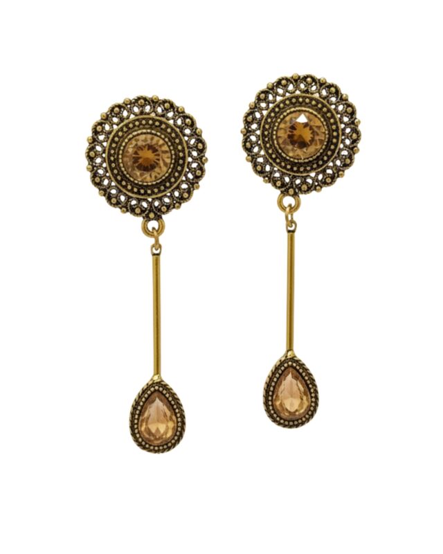 Pearl drop oxidized earing