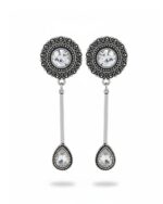 Pearl drop oxidized earing