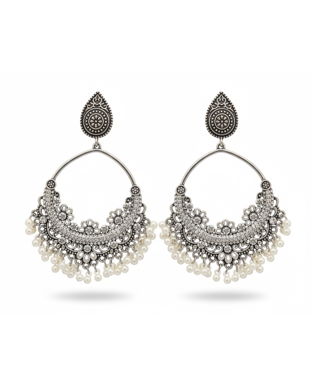 BT-J2-154 Silver black flower bali