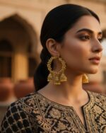 Teen Minar golden jhumki