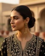 Peacock latkan jhumki earrings