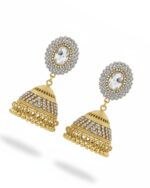 Golden stone jhumki earrings
