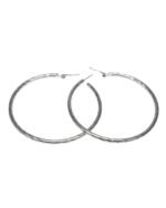 Zigzag circular hoop earrings in silver and golden finish with modern design.