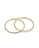 Zigzag circular hoop earrings in silver and golden finish with modern design.