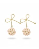 Bow tie globe earrings