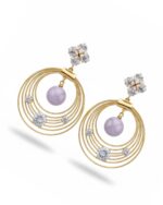 Casual leaf pearl gold earrings