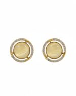 Minimal silver golden stud earrings