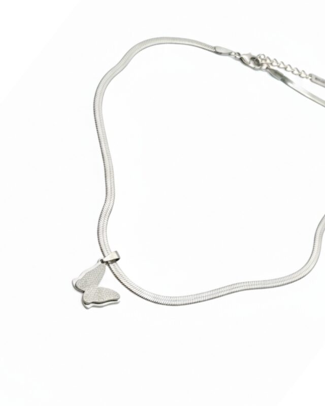 Butterfly silver chain pendant