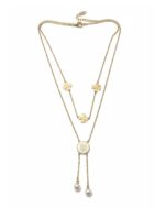 Layered flower gold pendant