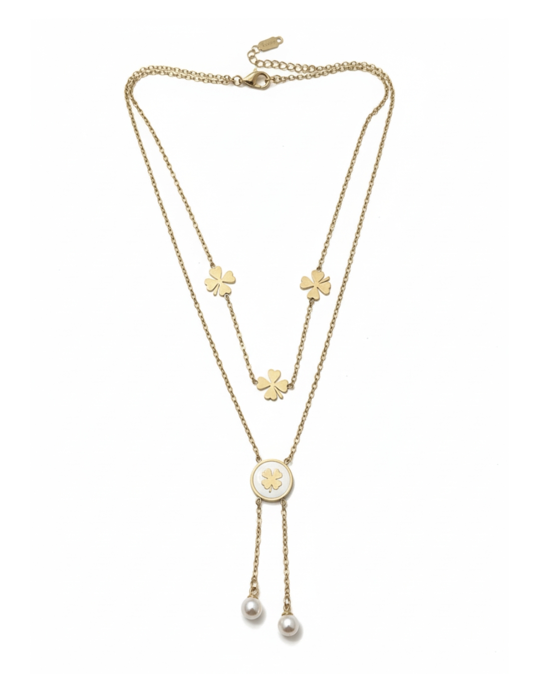 Layered flower gold pendant