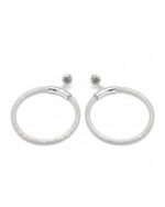 Silver gold round hoop earrings