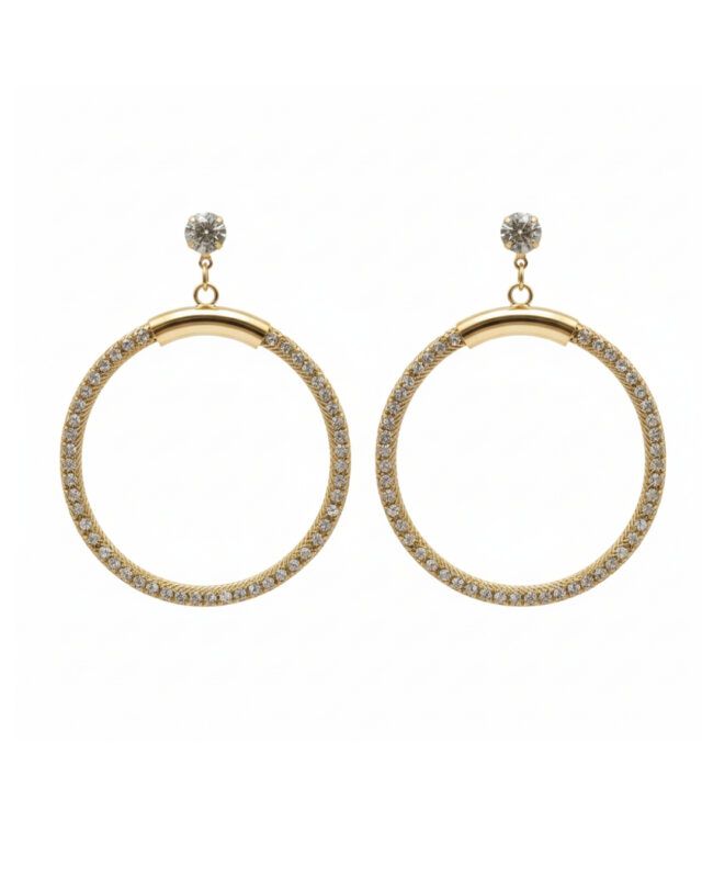 Silver gold round hoop earrings