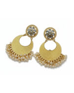 Golden pearl stylish earrings