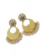 Golden pearl stylish earrings