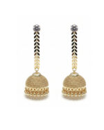 Western leaf long jhumki earrings
