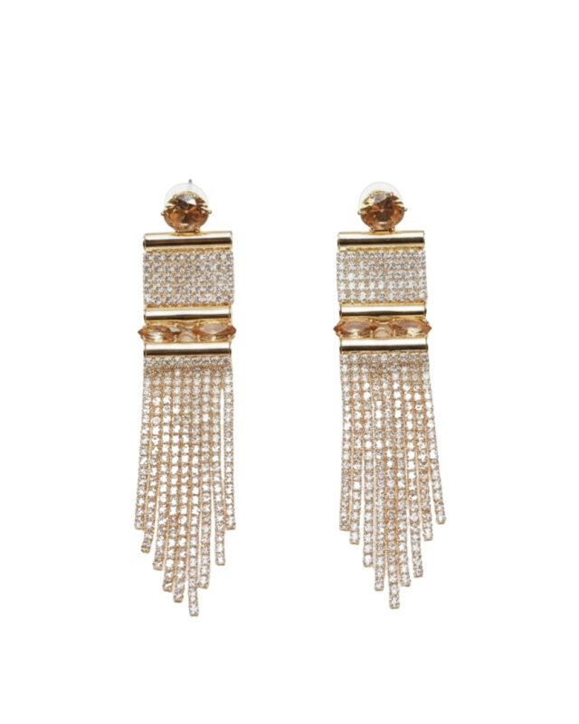 Golden square pearl jhumki earrings