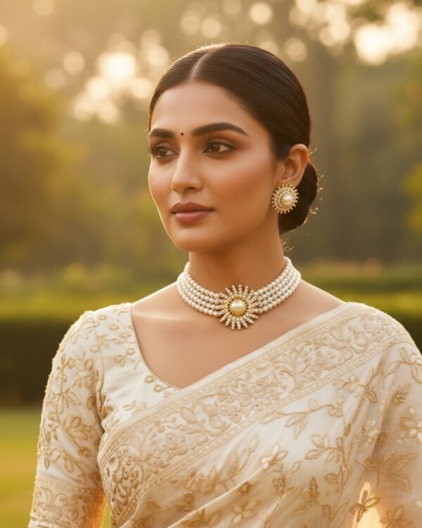 Motia guluband necklace set with earrings