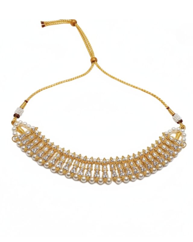 White gold choker necklace