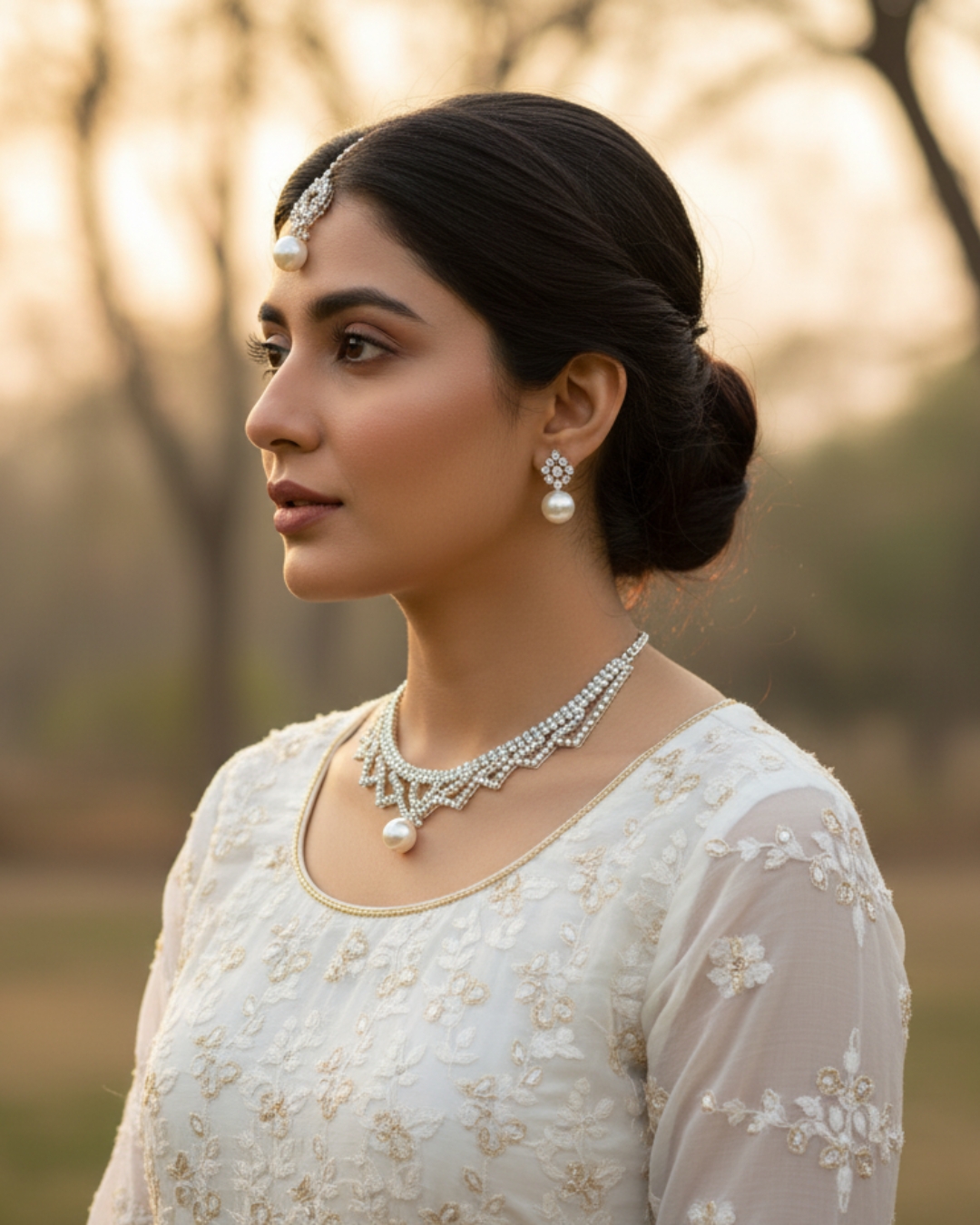 Delicate white necklace