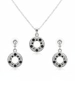 Lisa silver black locket necklace