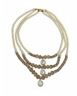Moti crystal triple layer mala necklace