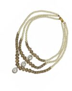 Moti crystal triple layer mala necklace
