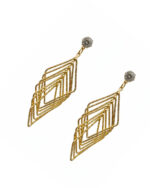 Multi layer triangular western earrings with bold geometric design