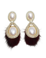 Multi-color thread stone earrings