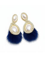 Multi-color thread stone earrings