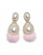 Multi-color thread stone earrings